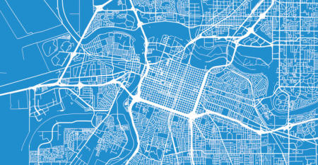 Sacramento, California overhead map.