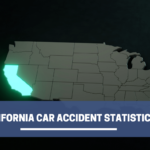 Estadísticas de accidentes automovilísticos en California. Mapa de California iluminado.